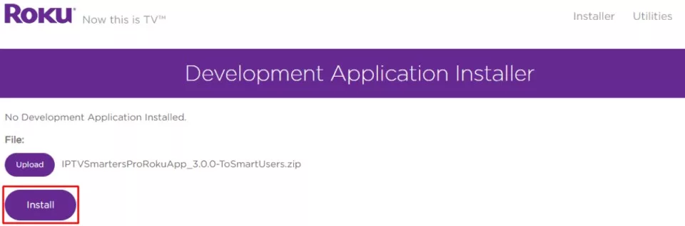 Installation IPTV sur Roku - Activer les Options Installation