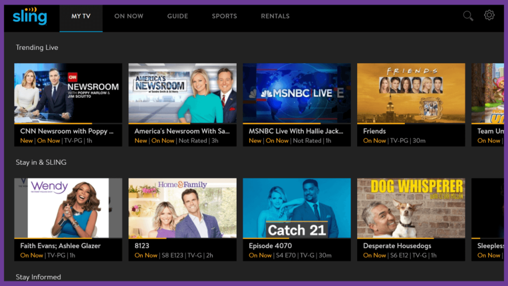Services IPTV Légaux pour Roku - Sling TV