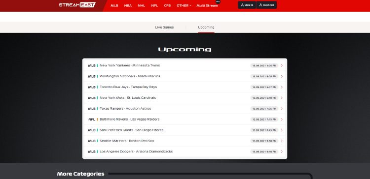 Les 17 Meilleurs Sites de Streaming Sport Gratuits 2025 ( Sans Pub ) - StreamEast
