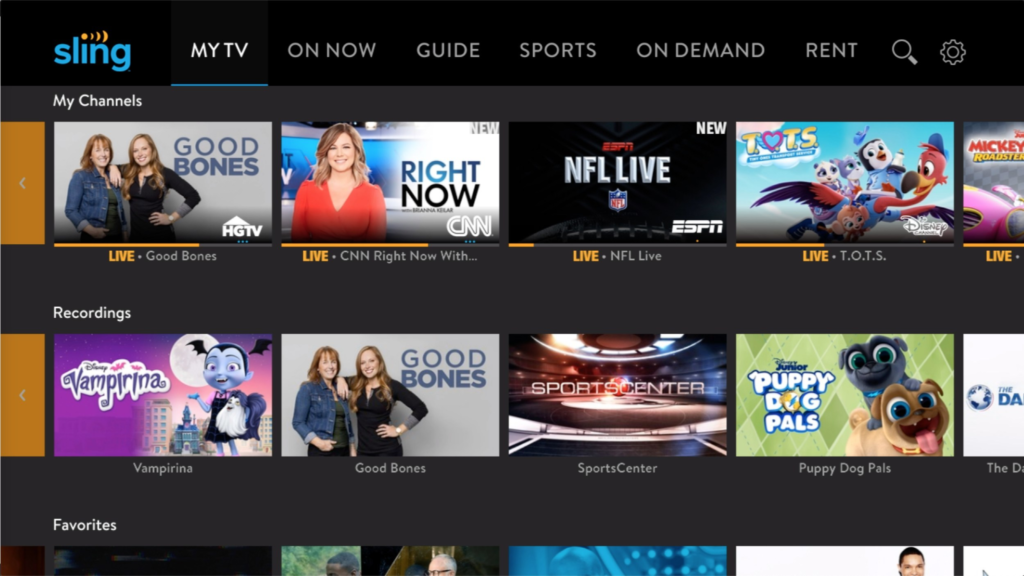 Meilleurs sites de streaming TV en direct - Sling